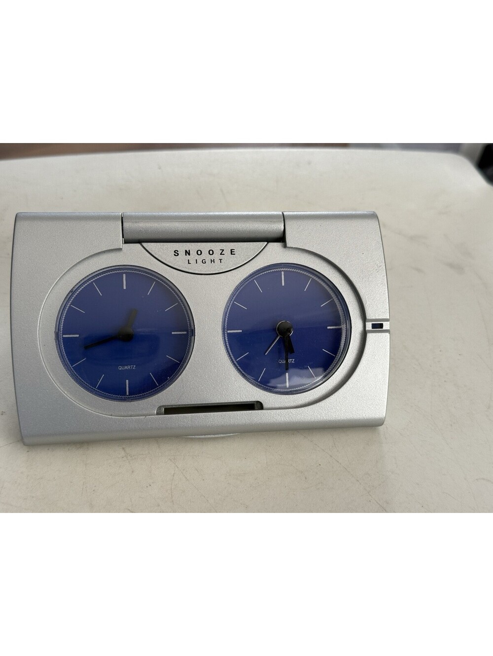 NBC TORINO 2006 OLYMIC Folding alarm clock with two blue dial quartz clock (read